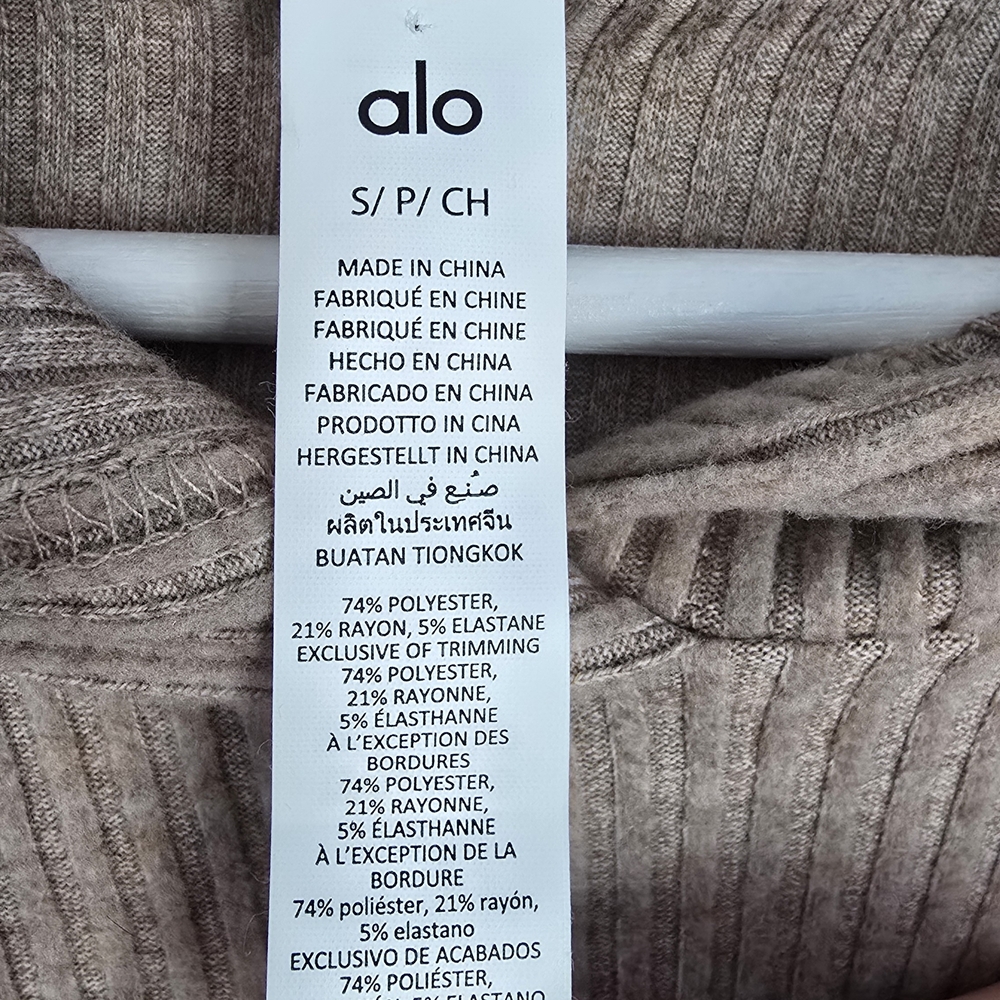 ALO Yoga Muse Hoodie Gravel Heather Cropped Sz Small - Picture 4 of 10
